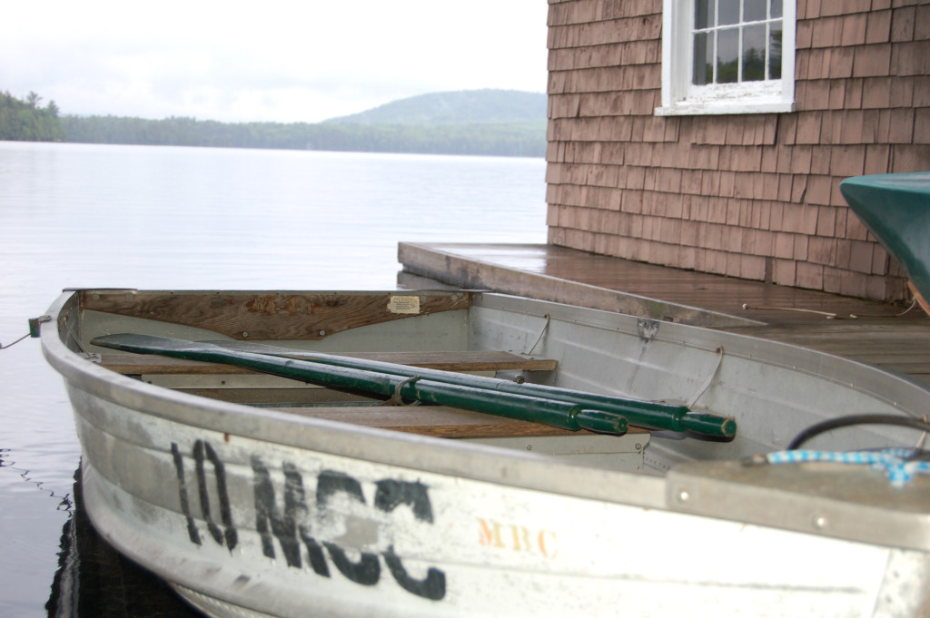 Rowboat on lake 